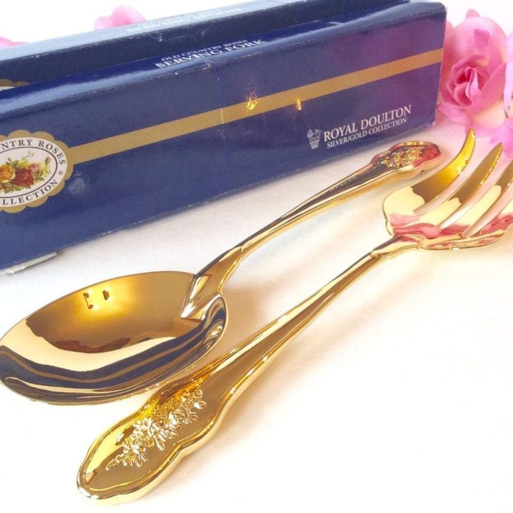 ROYAL ALBERT OLD COUNTRY ROSE SPOON/FORK set